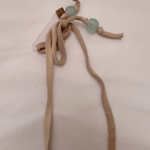 NWT Blessings in Disguise Sea Glass Deerskin Cross Necklace - Picture 3 of 4